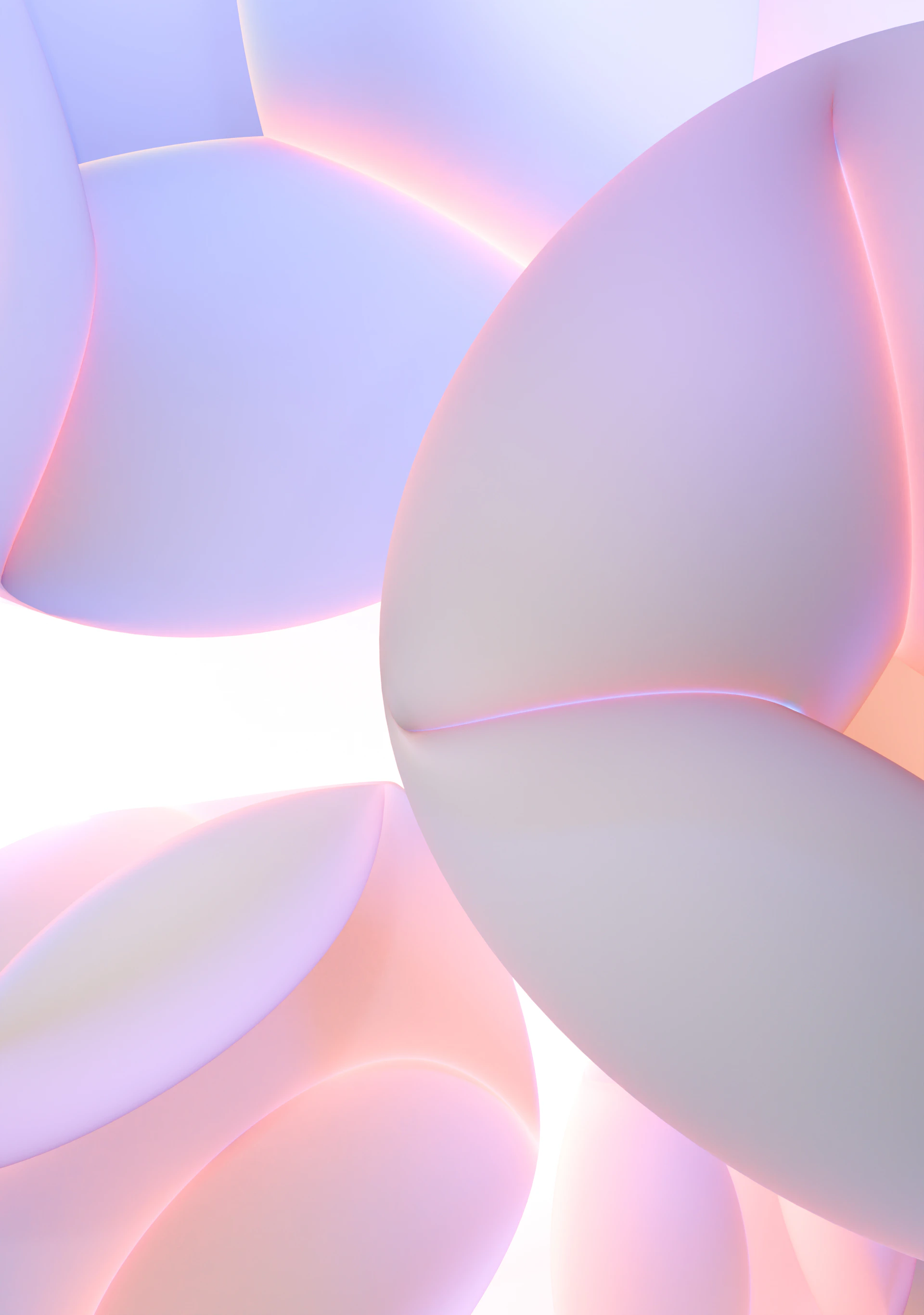 Soft pastel spheres with gentle glowing light