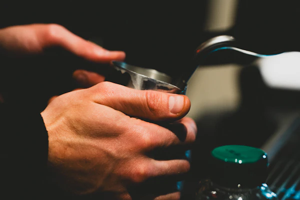 Specialty coffee steam close up
