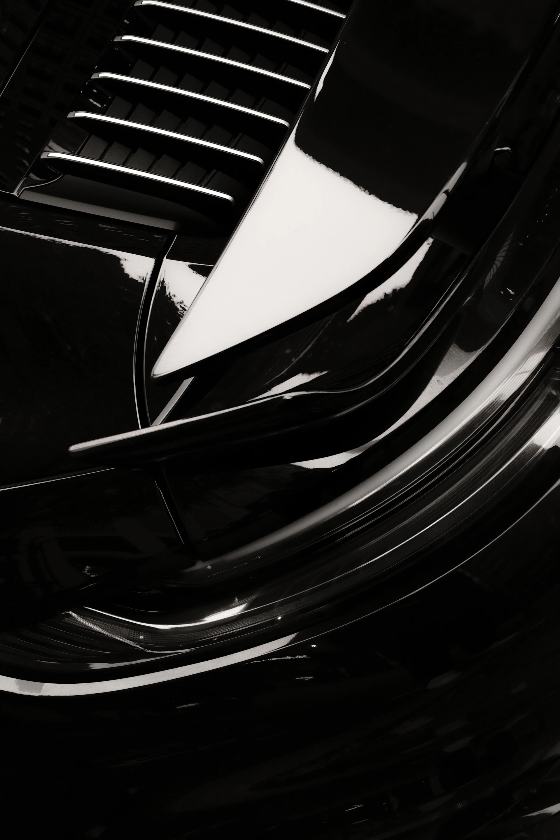Abstract black and white car detail