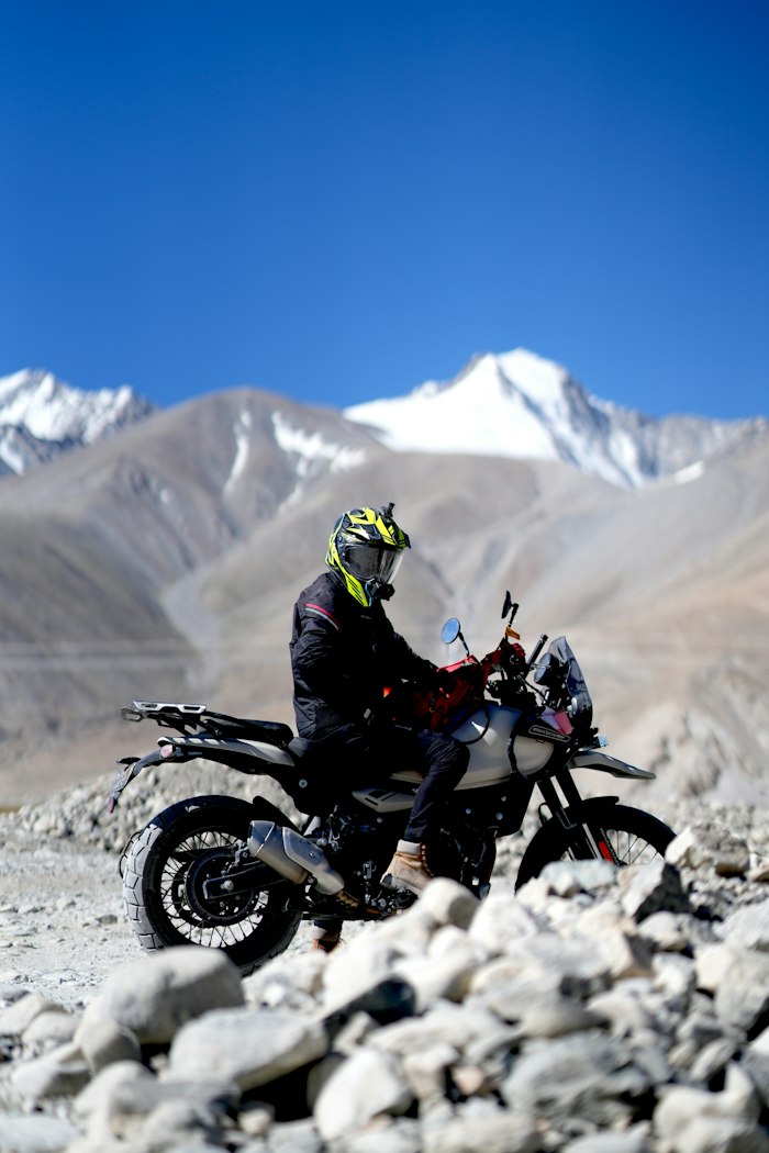 Ladakh rider on a motorbike