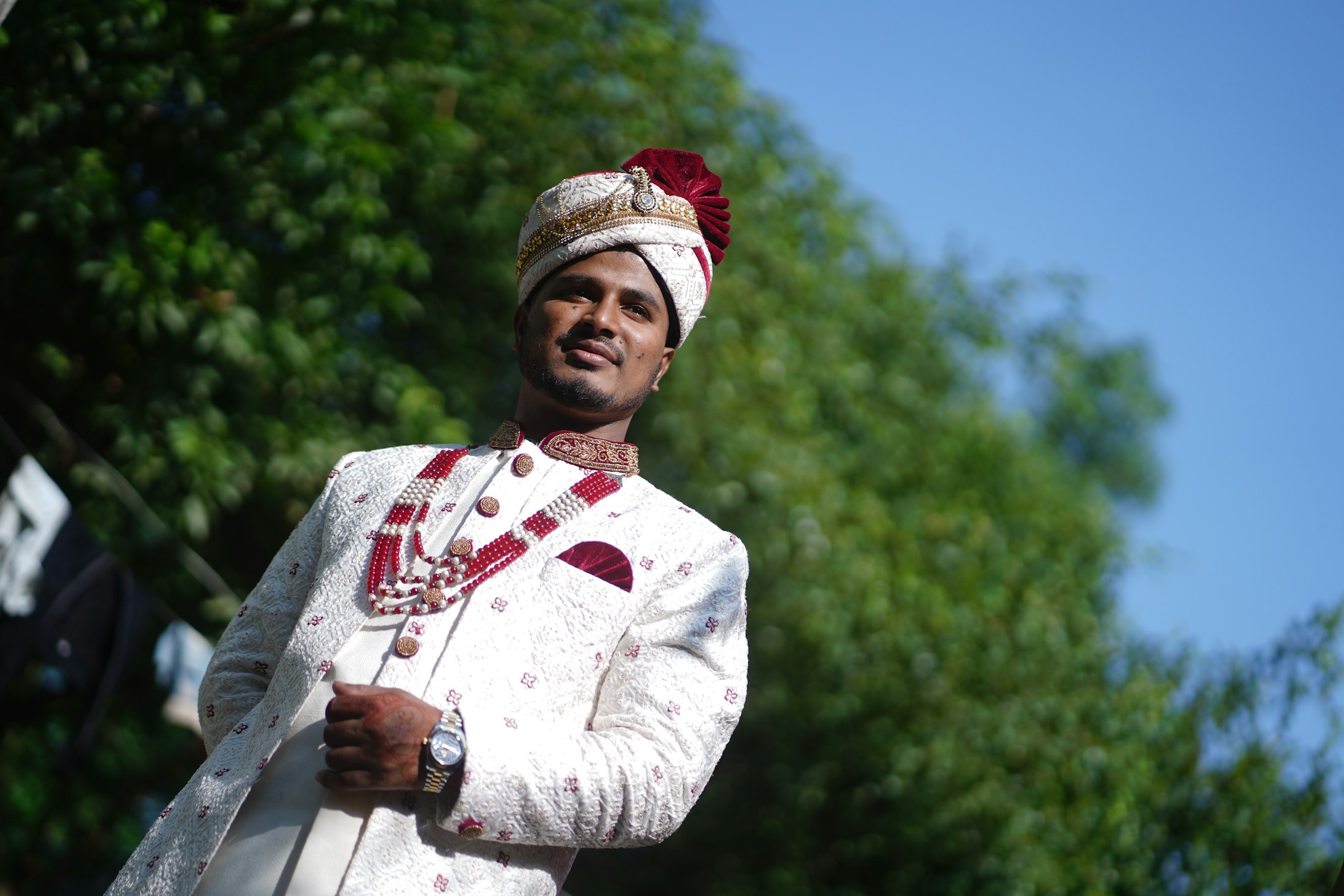 Indian groom in ceremonial attire