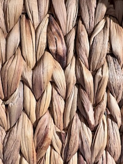 Woven texture of natural dried plant material