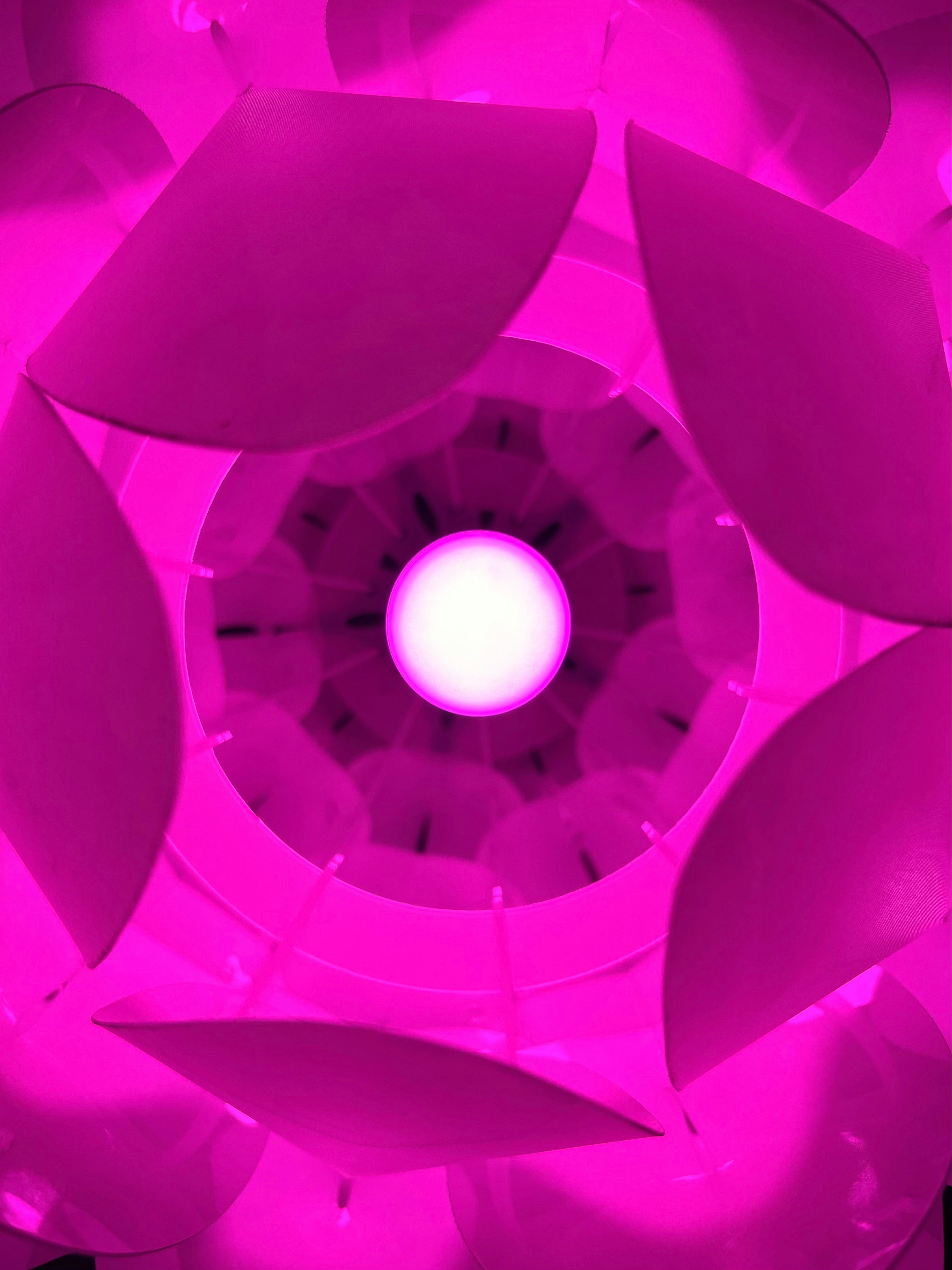 A vibrant pink abstract pattern with a glowing center.