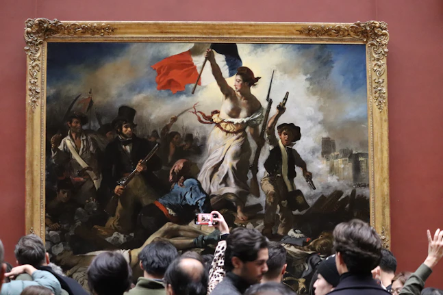 People admire liberty leading the people painting
