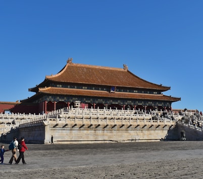 The forbidden city palace under a clear blue sky