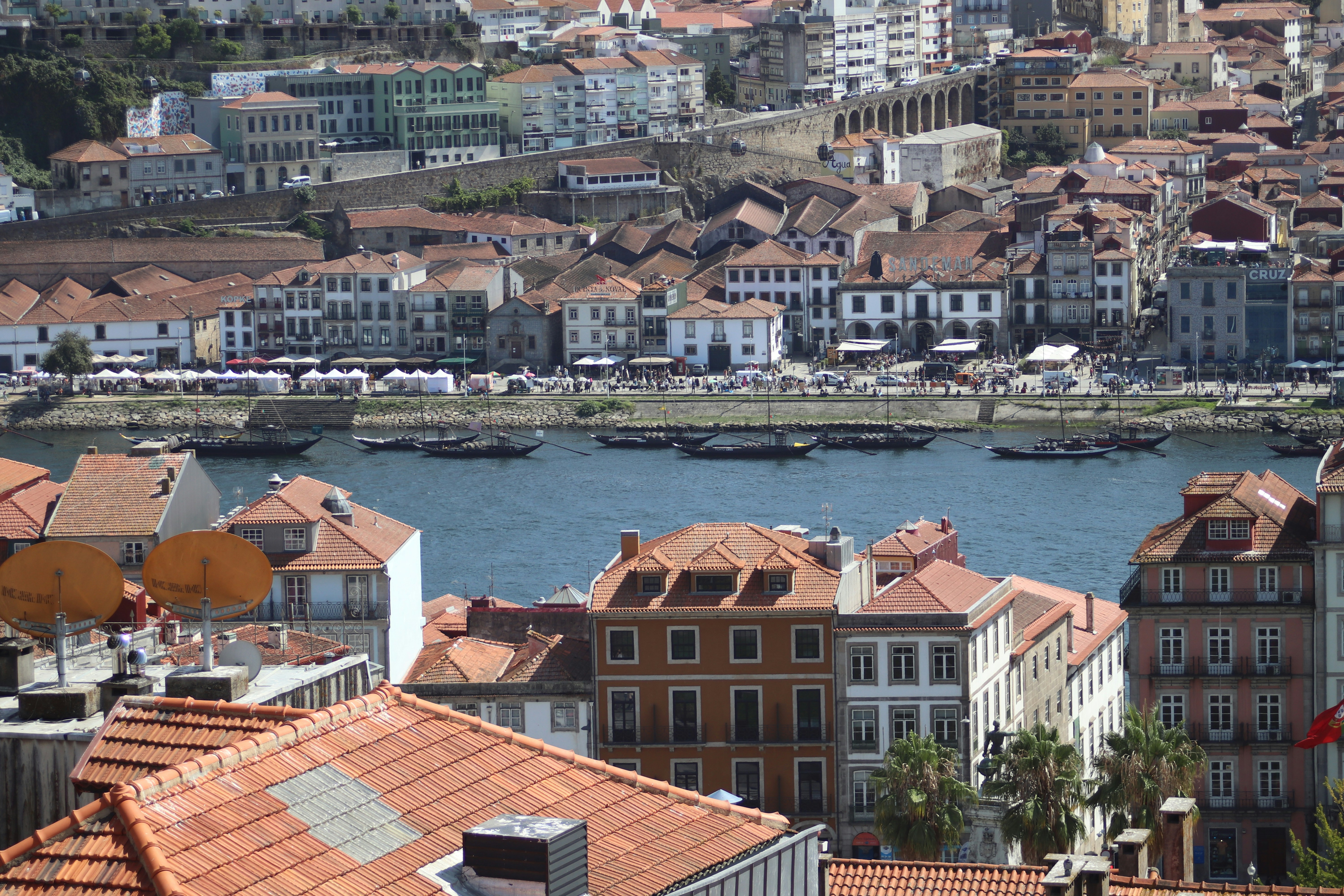 Rooftops and river in a european city