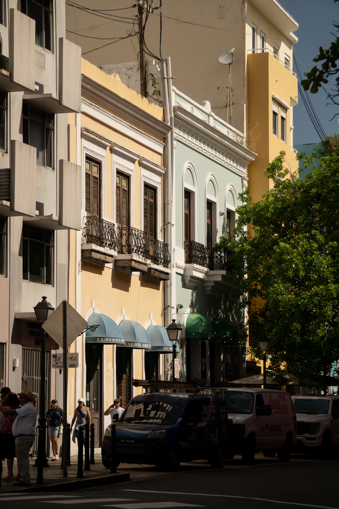 Colorful buildings on a sunny street in Old San Juan