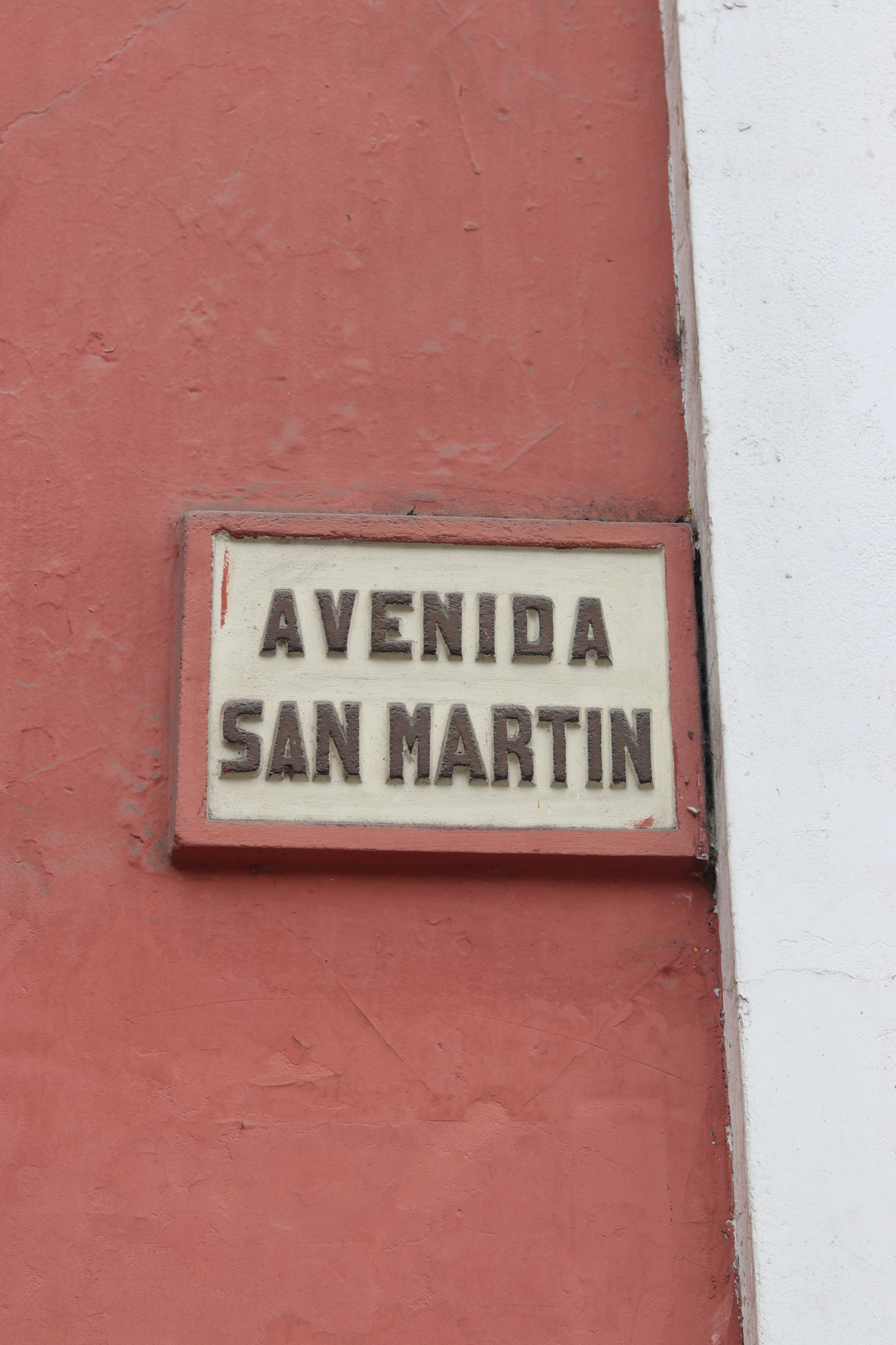 Street sign for avenida san martin