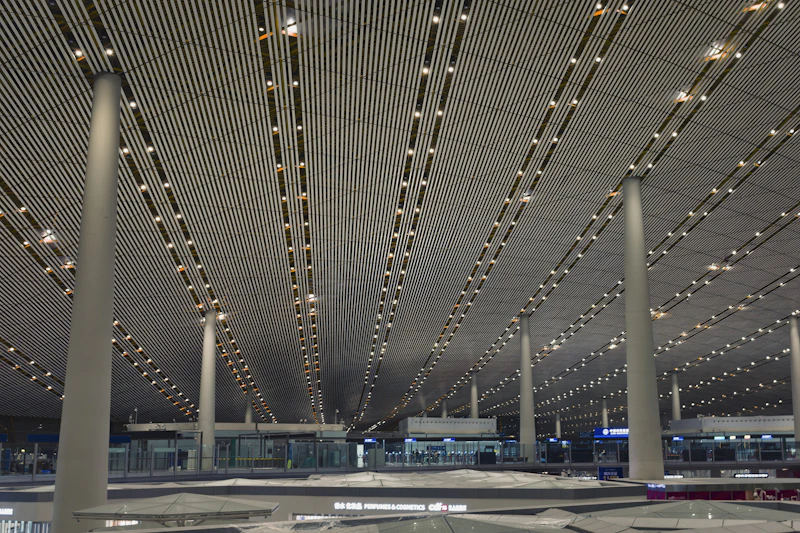 Modern airport terminal interior