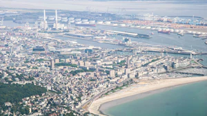 Harbor with boats along a French coast