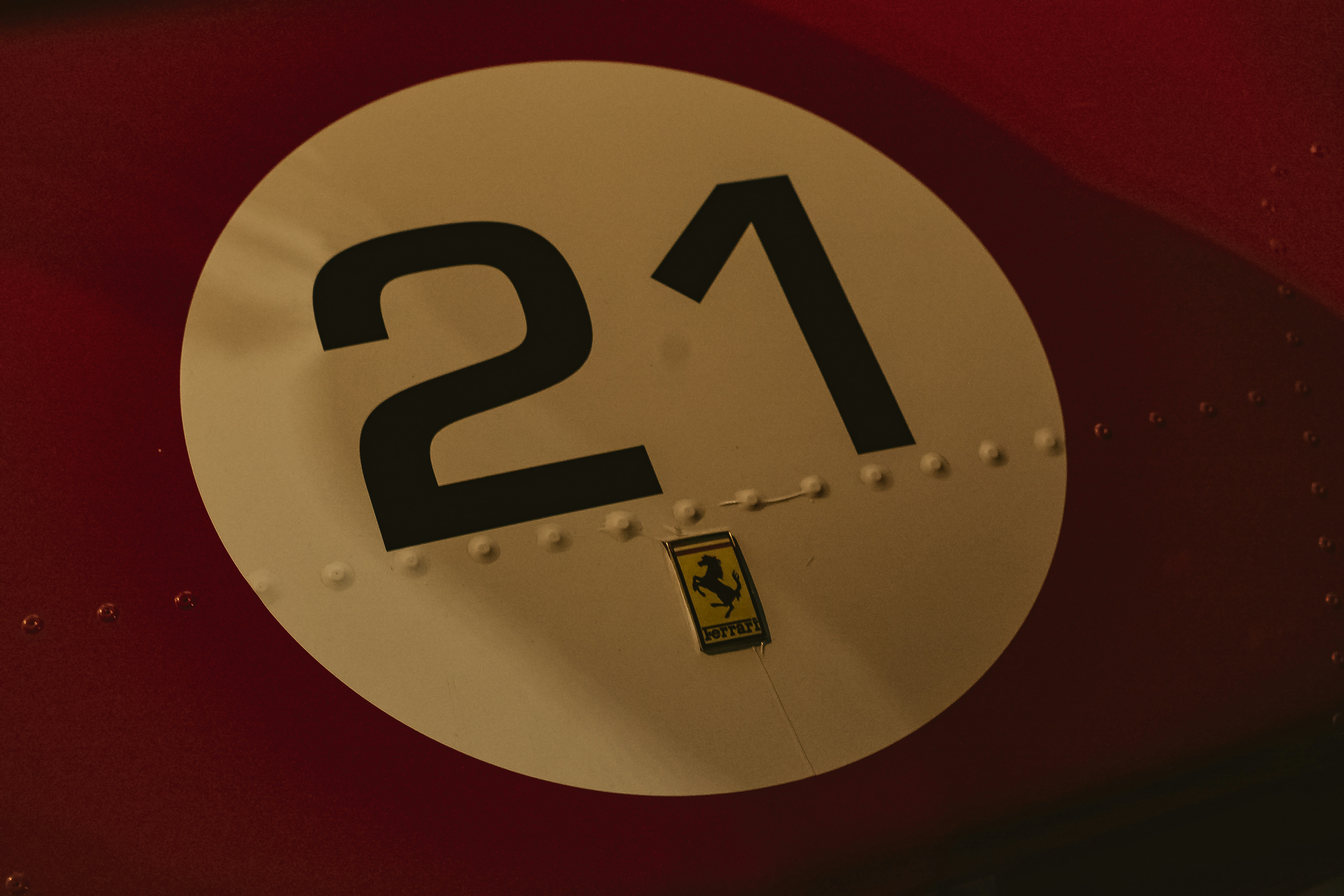 Red race car with number 21 and 1
