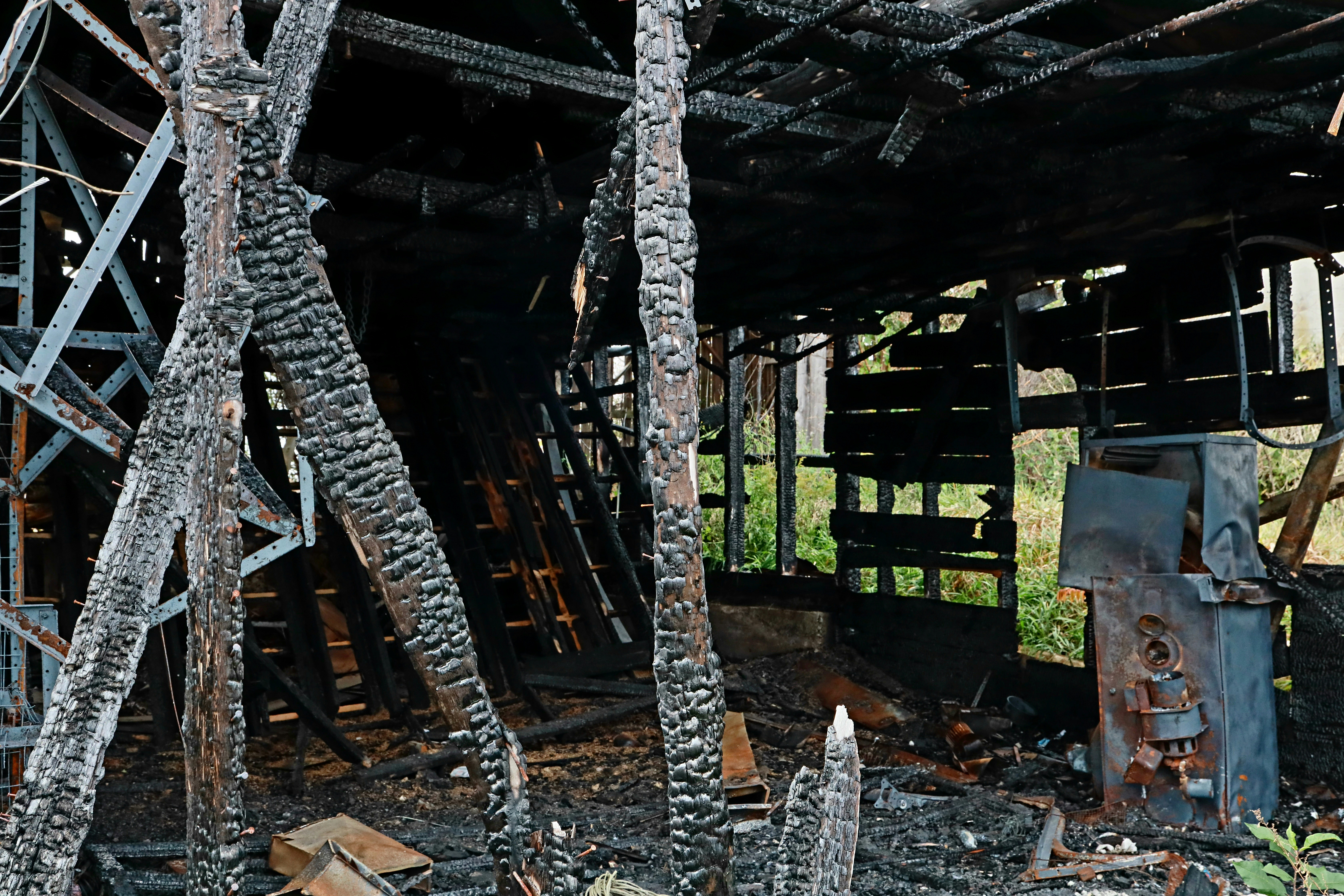 soot-covered commercial interior after fire - Commercial fire damage
