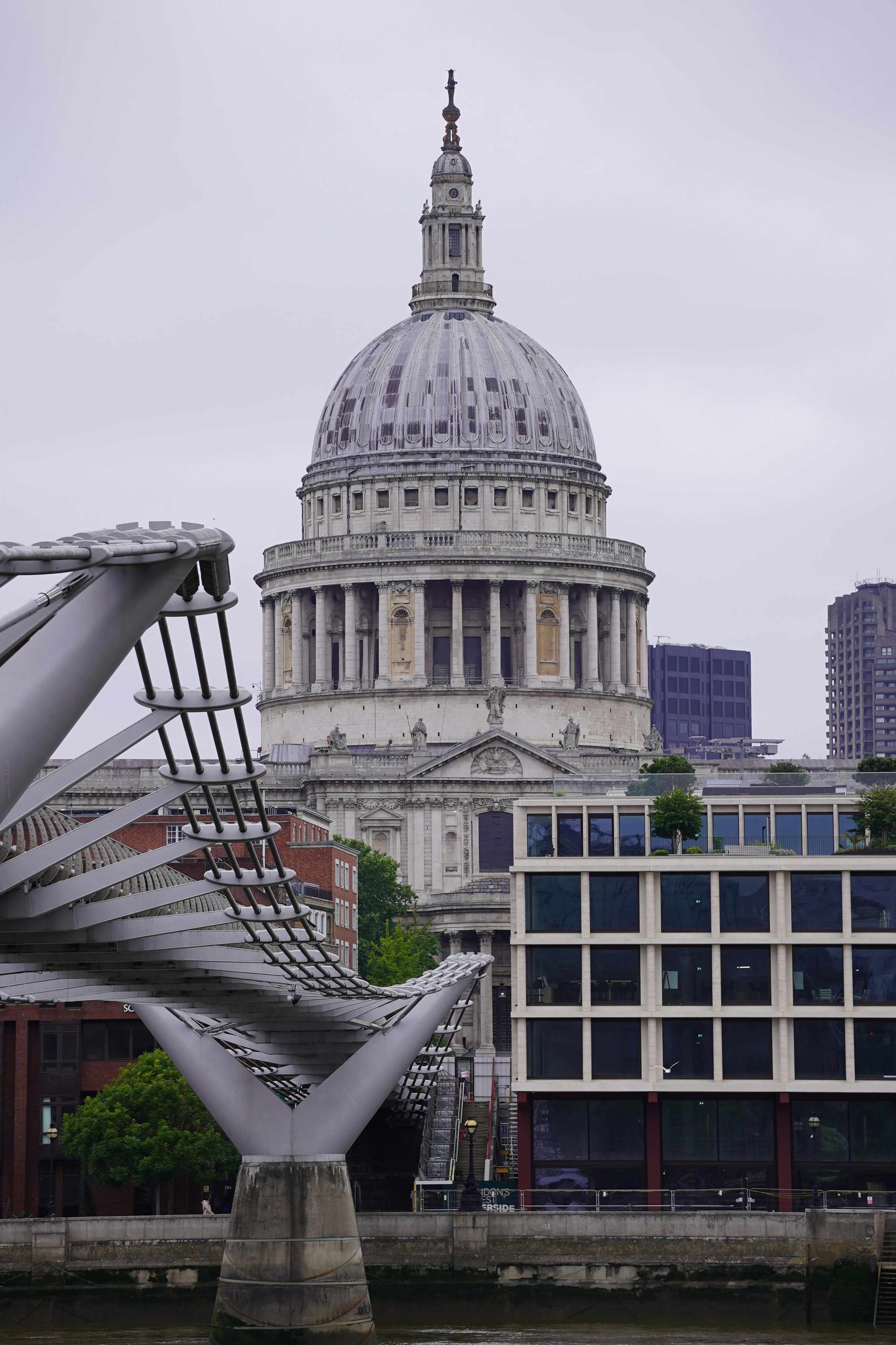 St. paul's cathedral and millennium bridge in london
