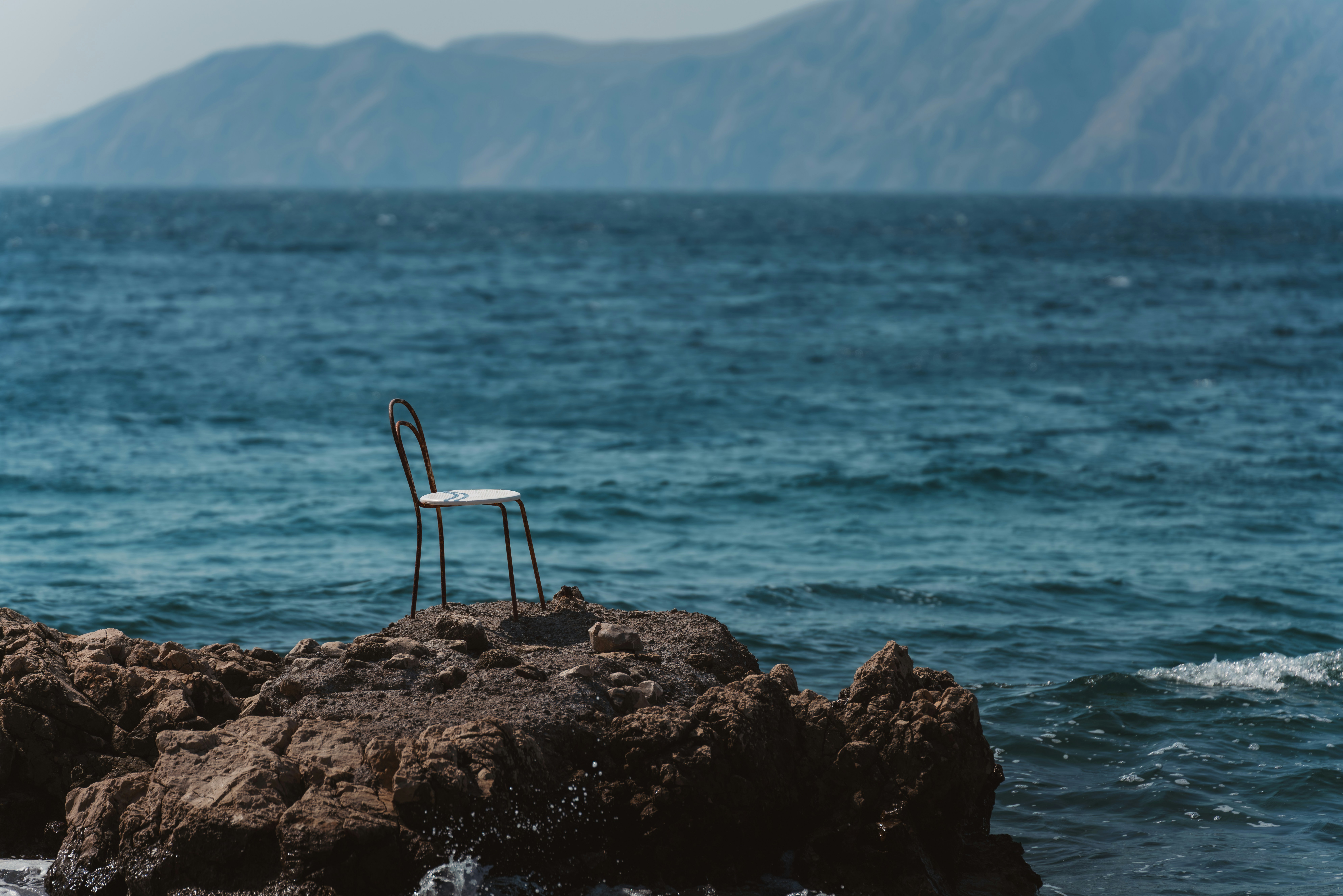 Isolated Seat on Rocky Coast