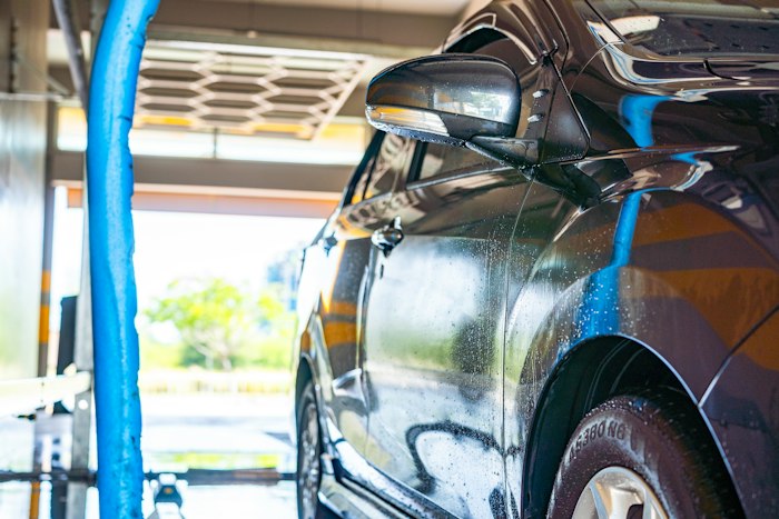 Car entering a car wash