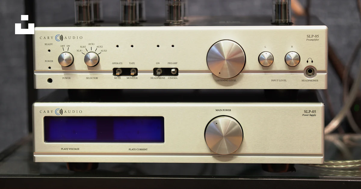 Two hi-fi audio components stacked together. photo – Free Electronics ...