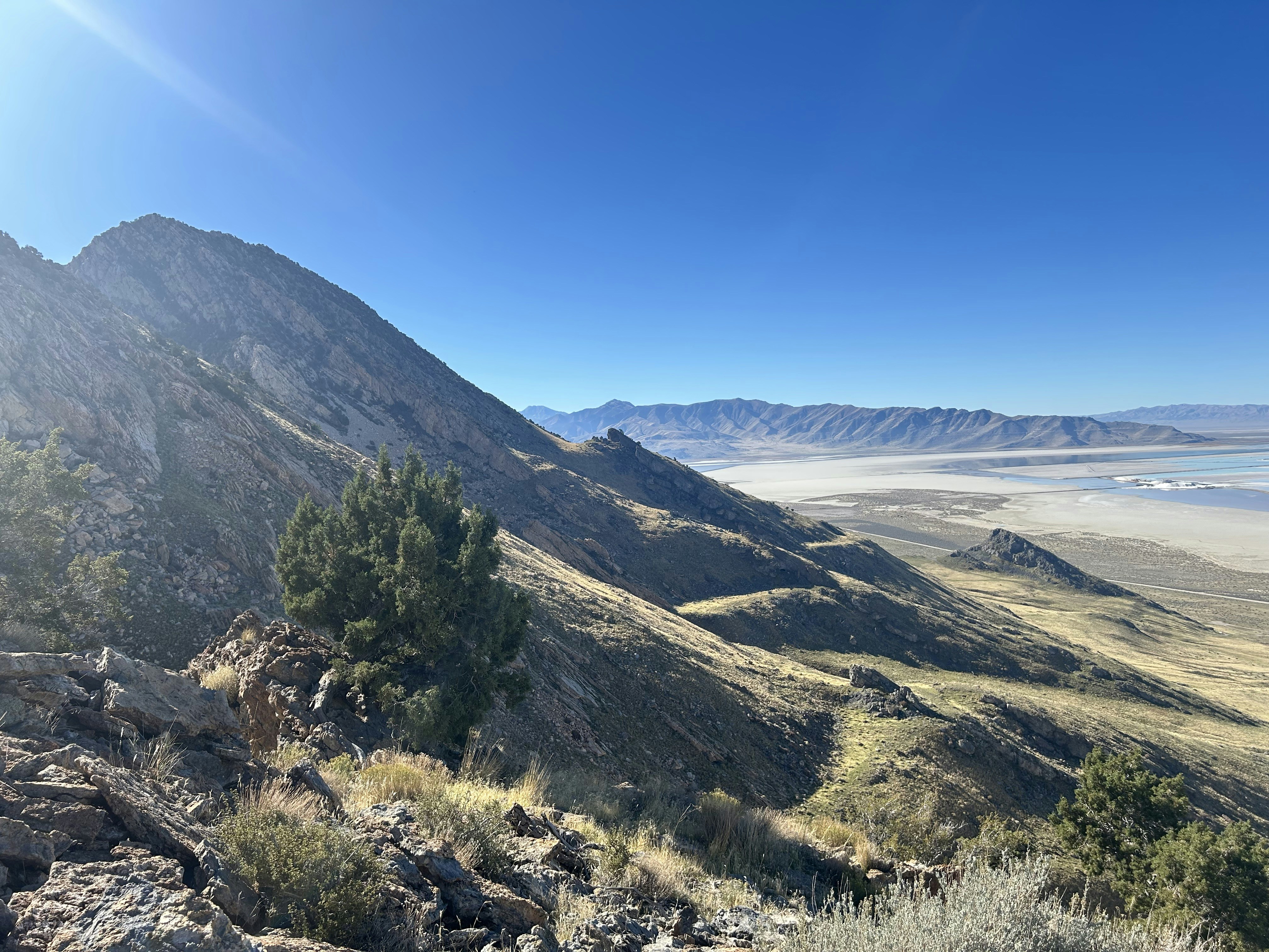 Snaking its way south across these mountains is the remnant of the high point of Lake Bonneville. Always fun to find unique and fun geologic features while out exploring.