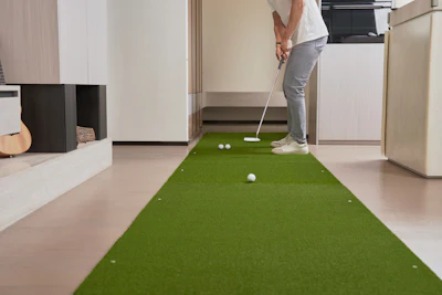 Person practicing indoors