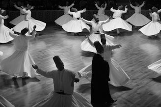 Whirling dervishes performing a traditional dance