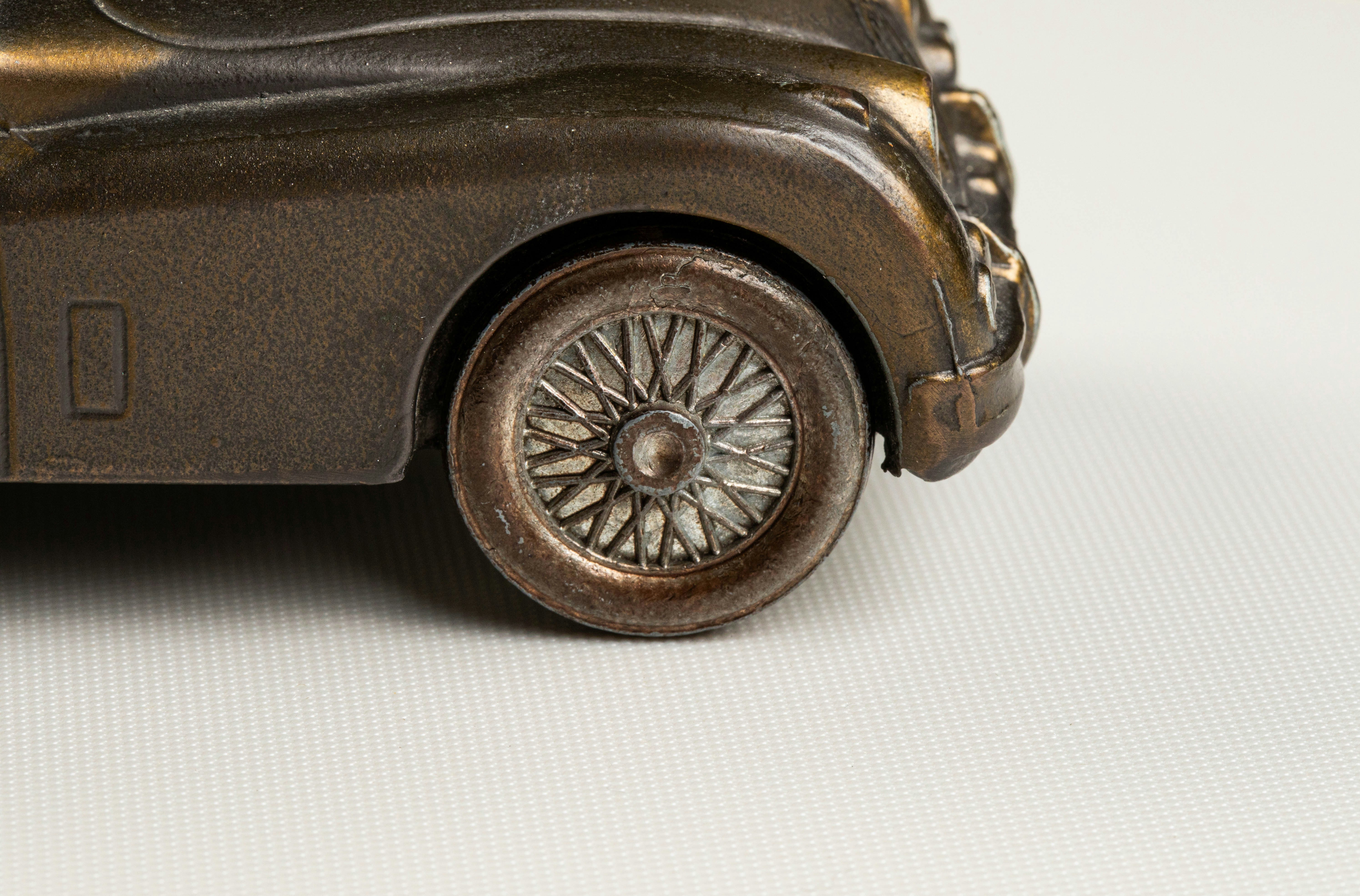Vintage car spoked wheel