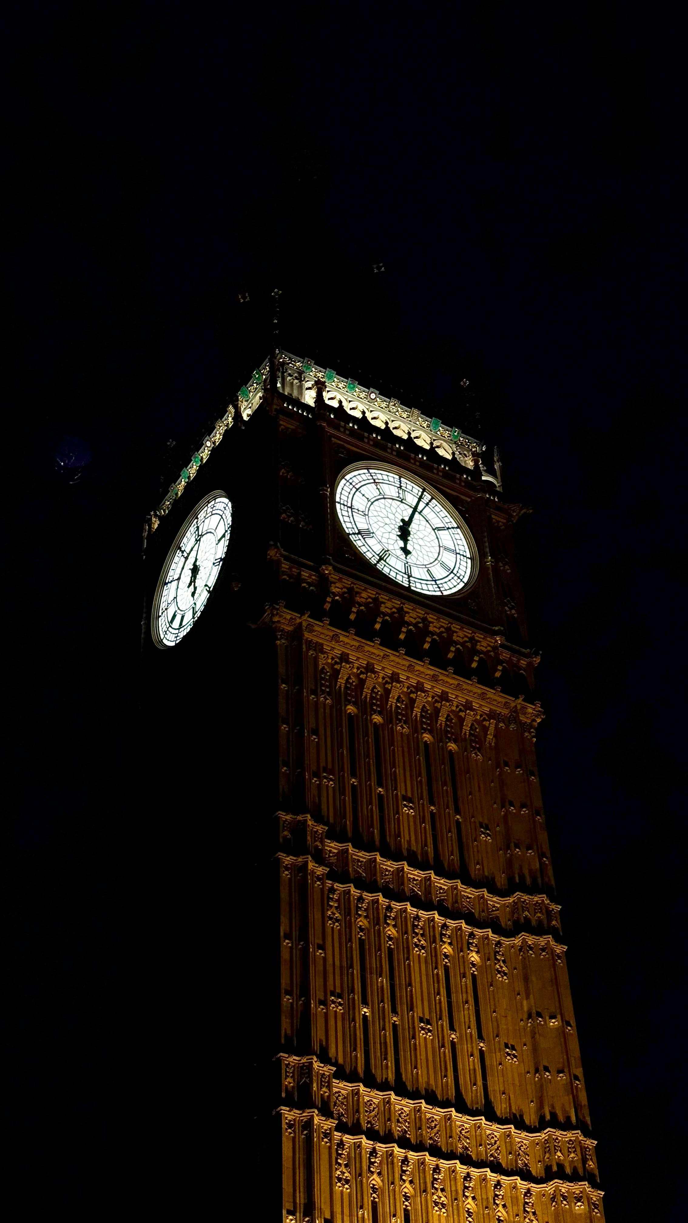 Big ben clock tower illuminated at night