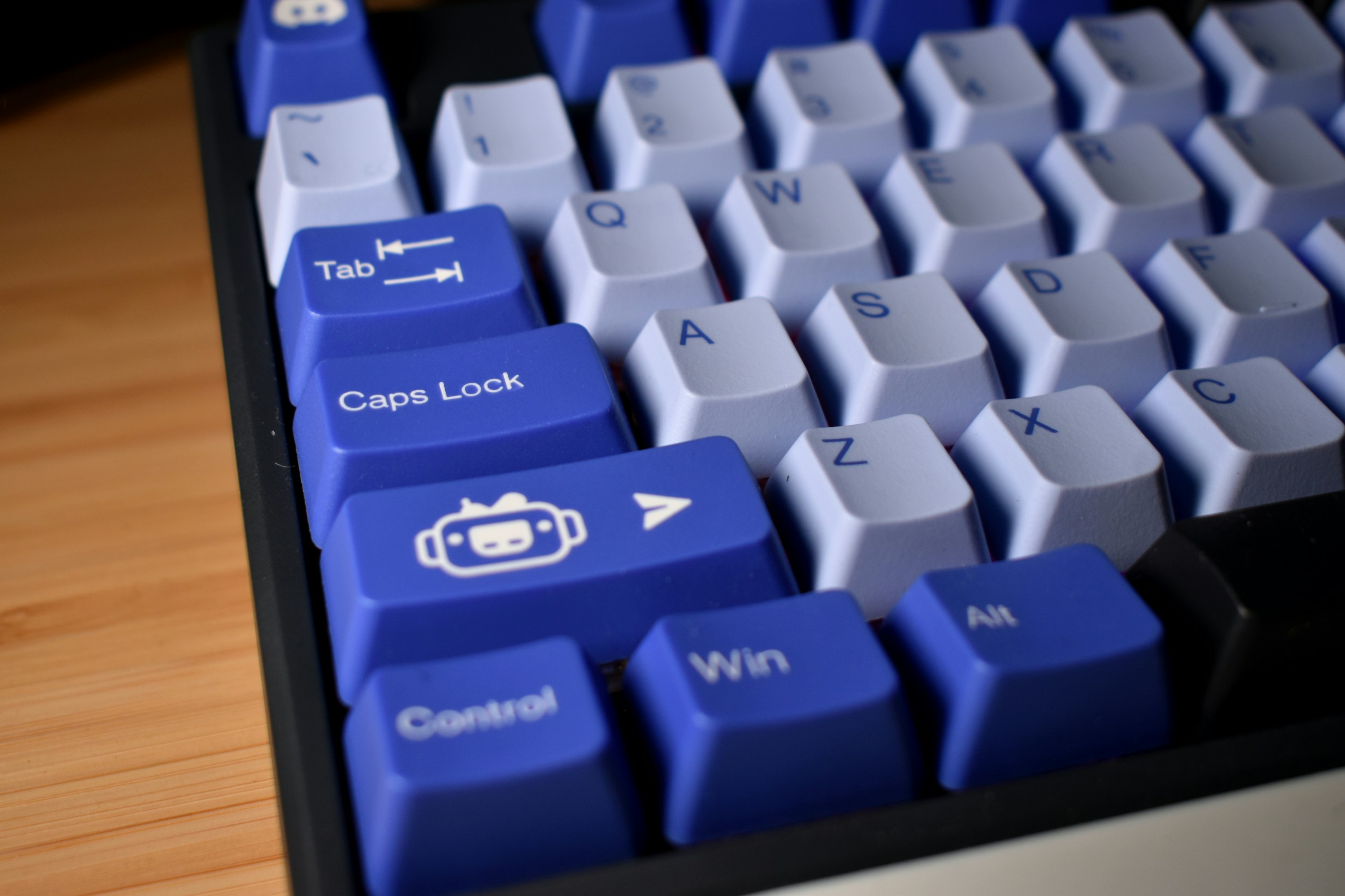 Close-up of a mechanical keyboard