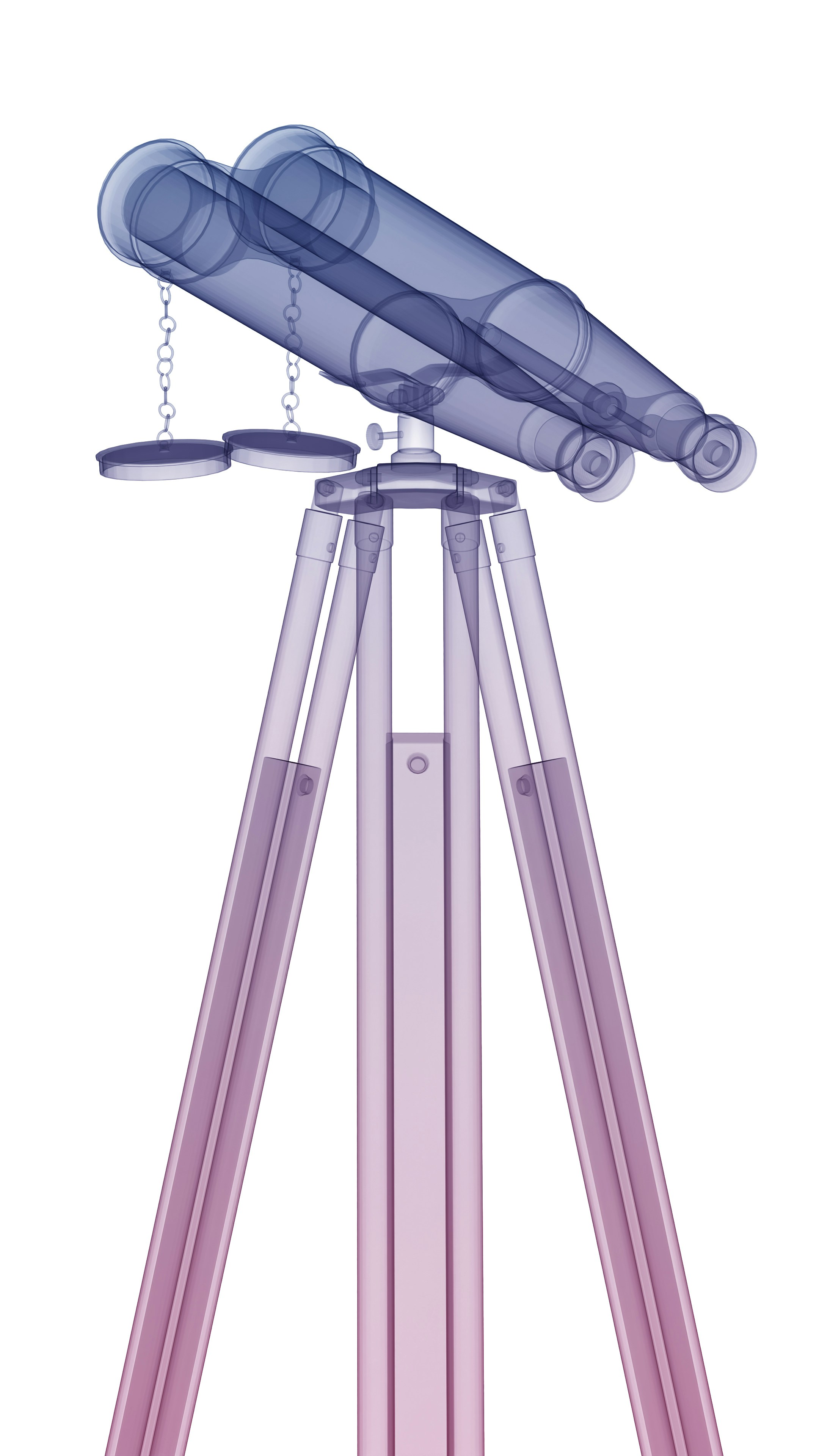 Un télescope transparent sur trépied