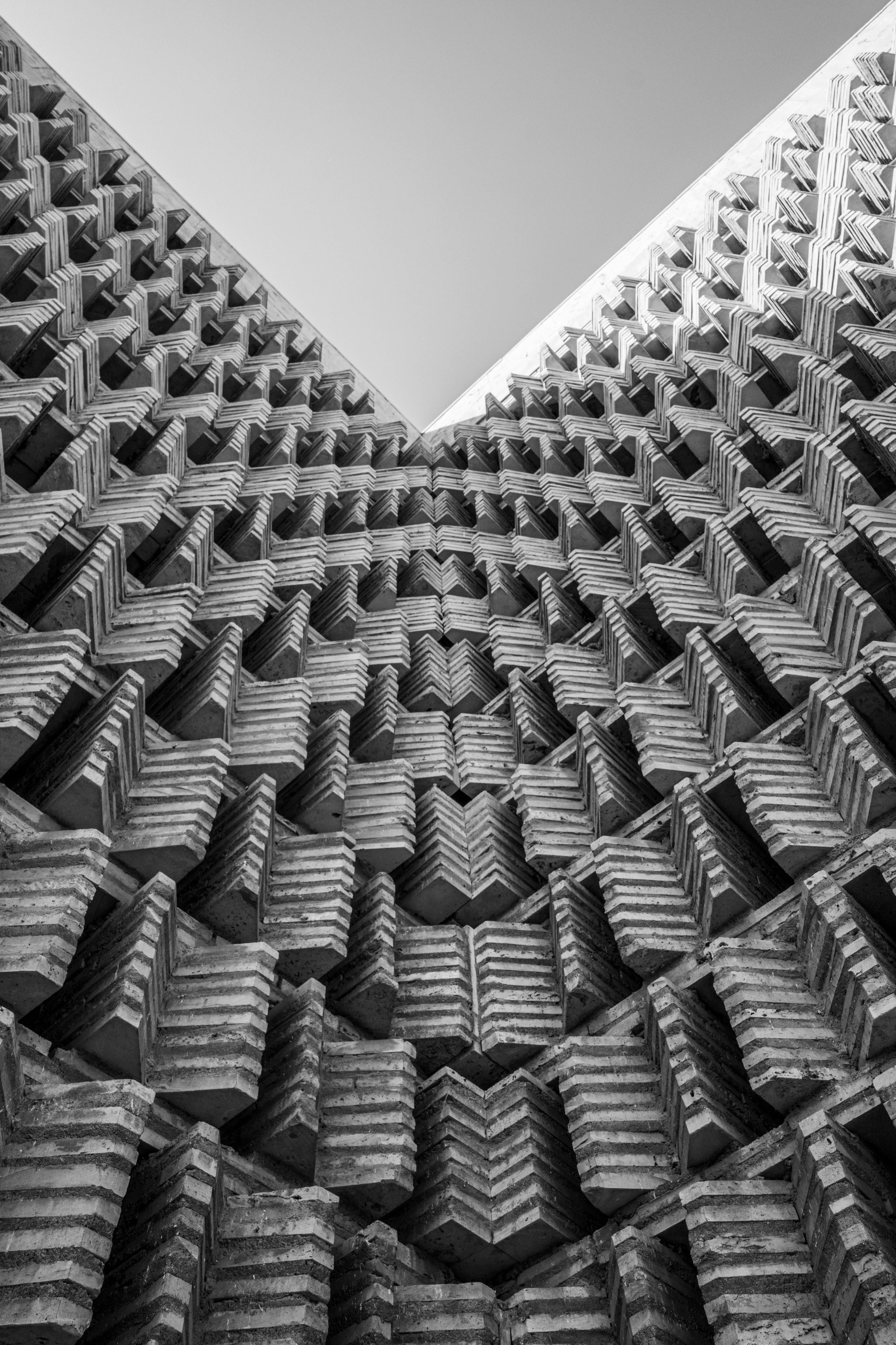 Intricate geometric pattern on a building facade