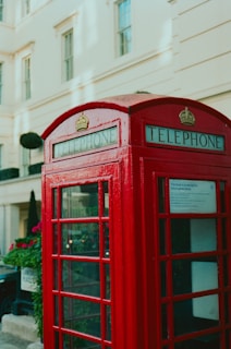Classic red London telephone box representing London identity and a recognisable British touchpoint.