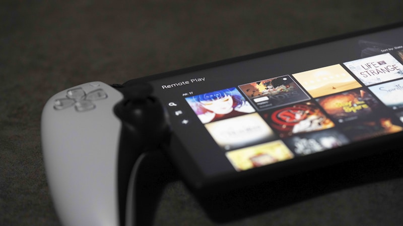 PlayStation 5 controller and remote play screen