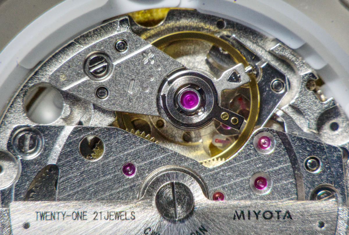 A 21-jewel Miyota automatic movement