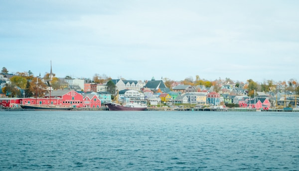 Colourful Lunenburg waterfront buildings, Nova Scotia