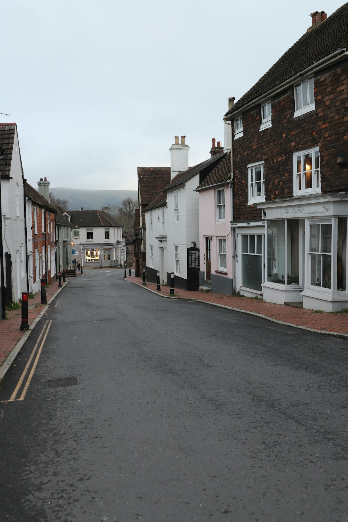 A residential street of houses in a town in the Chesterfield area of Derbyshire