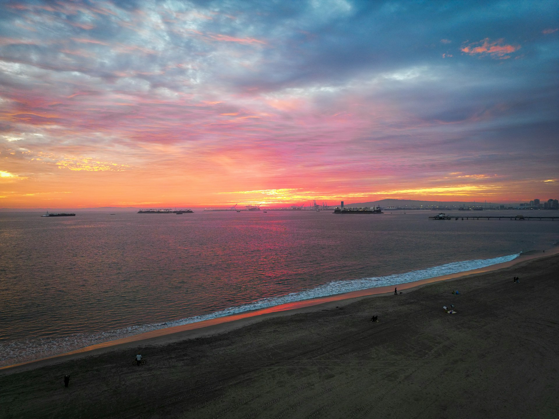 Huntington Beach California Sunset Aerial - Boukorras Group Real Estate