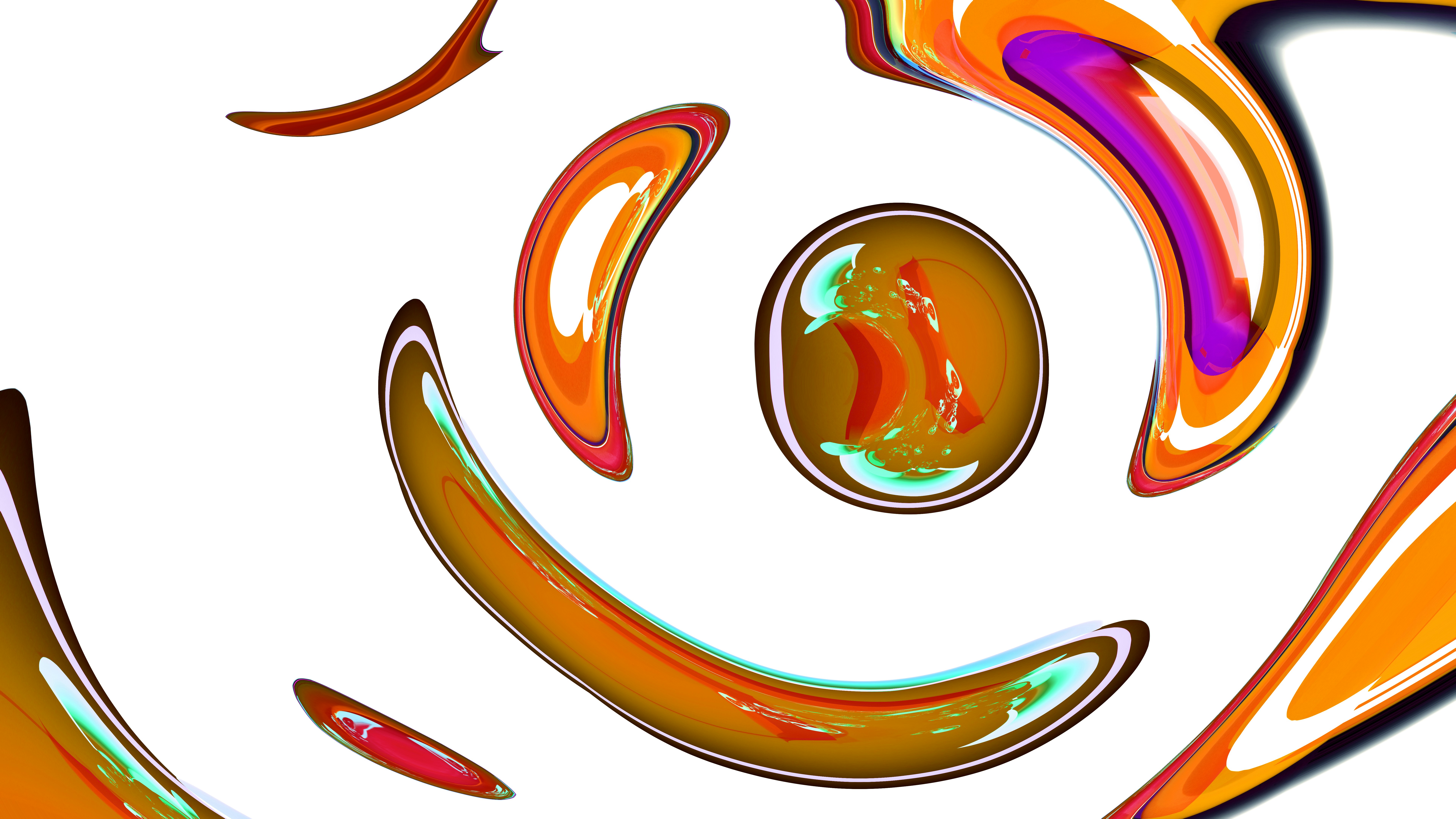 Abstract colorful swirls on white background