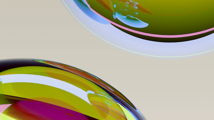 Abstract swirled glass sculpture in soft colour