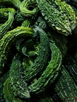 Pile of bumpy green bitter melons