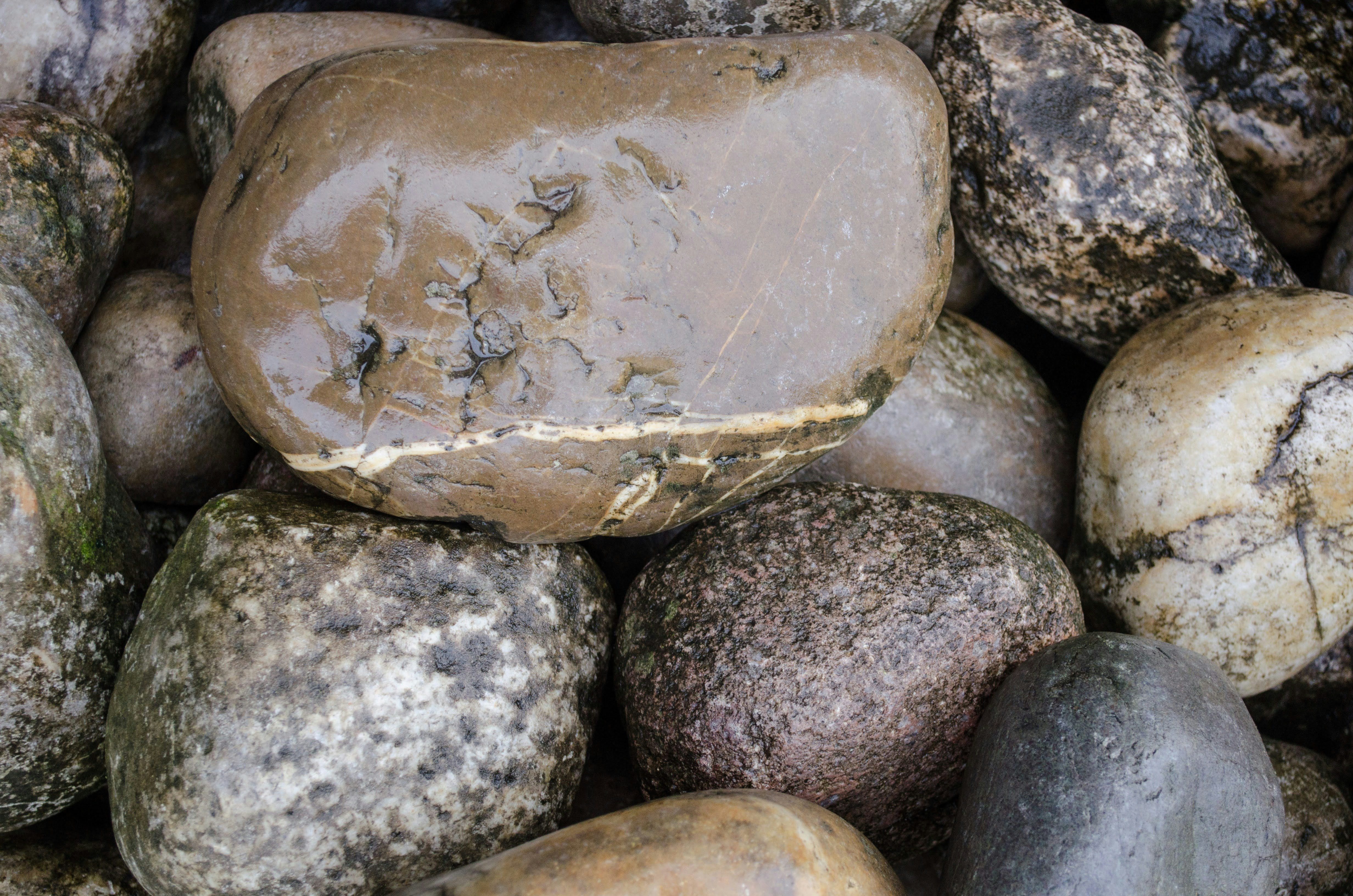 Pebble Boot Tray With River Rocks And Polished Stones