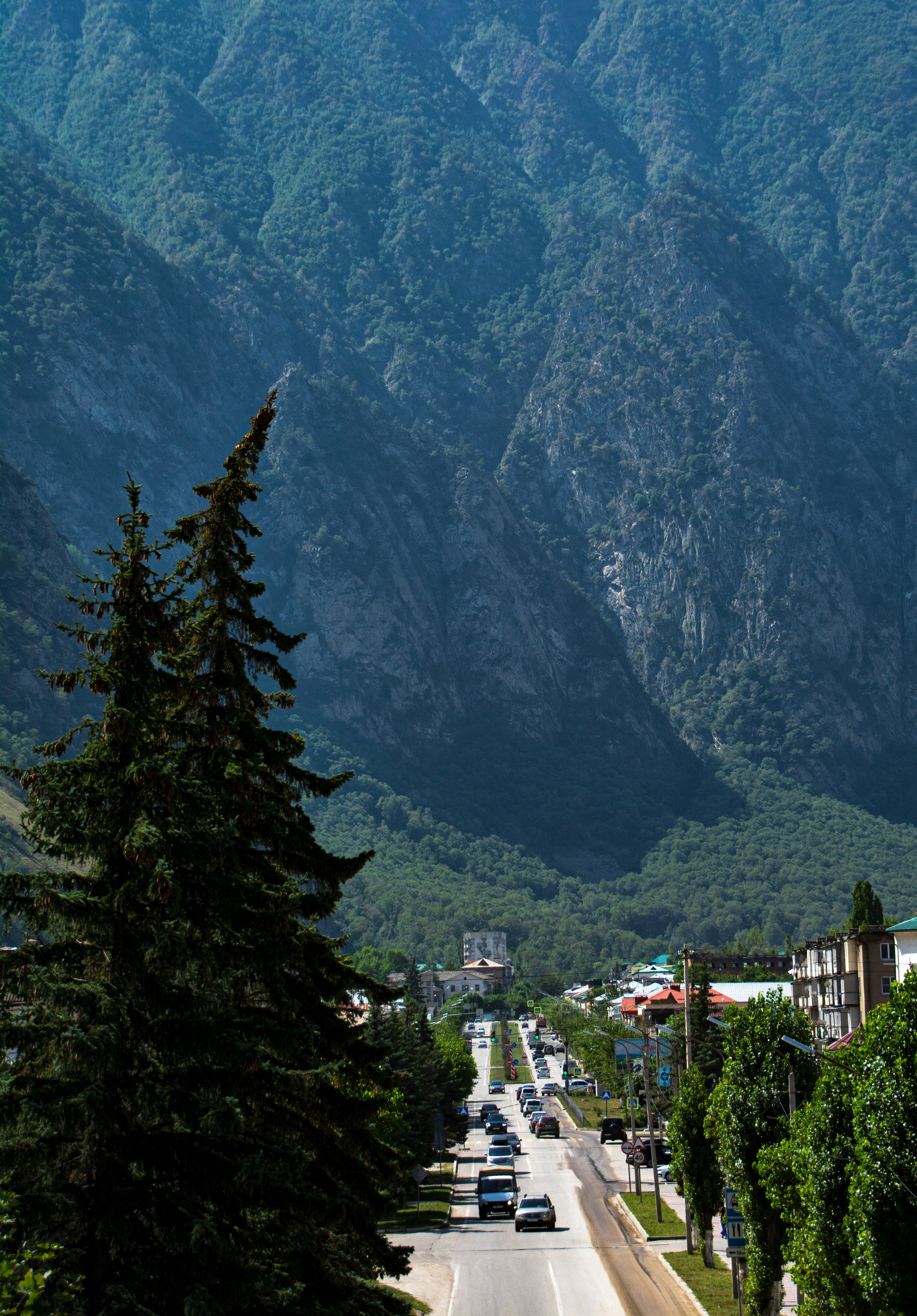 Scenic view of a quaint Albanian village nestled in the mountains
