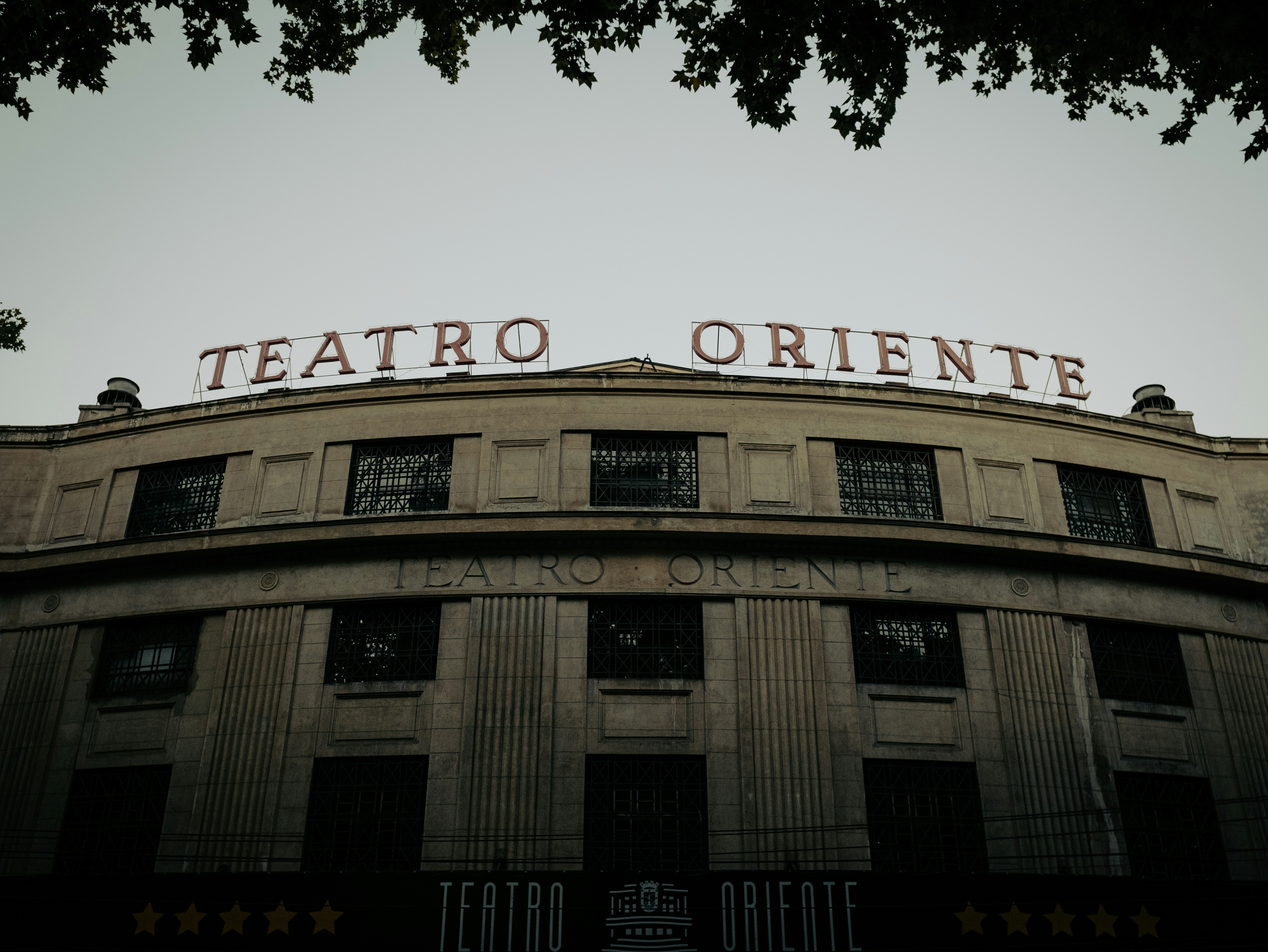 Teatro oriente building facade with marquee lights