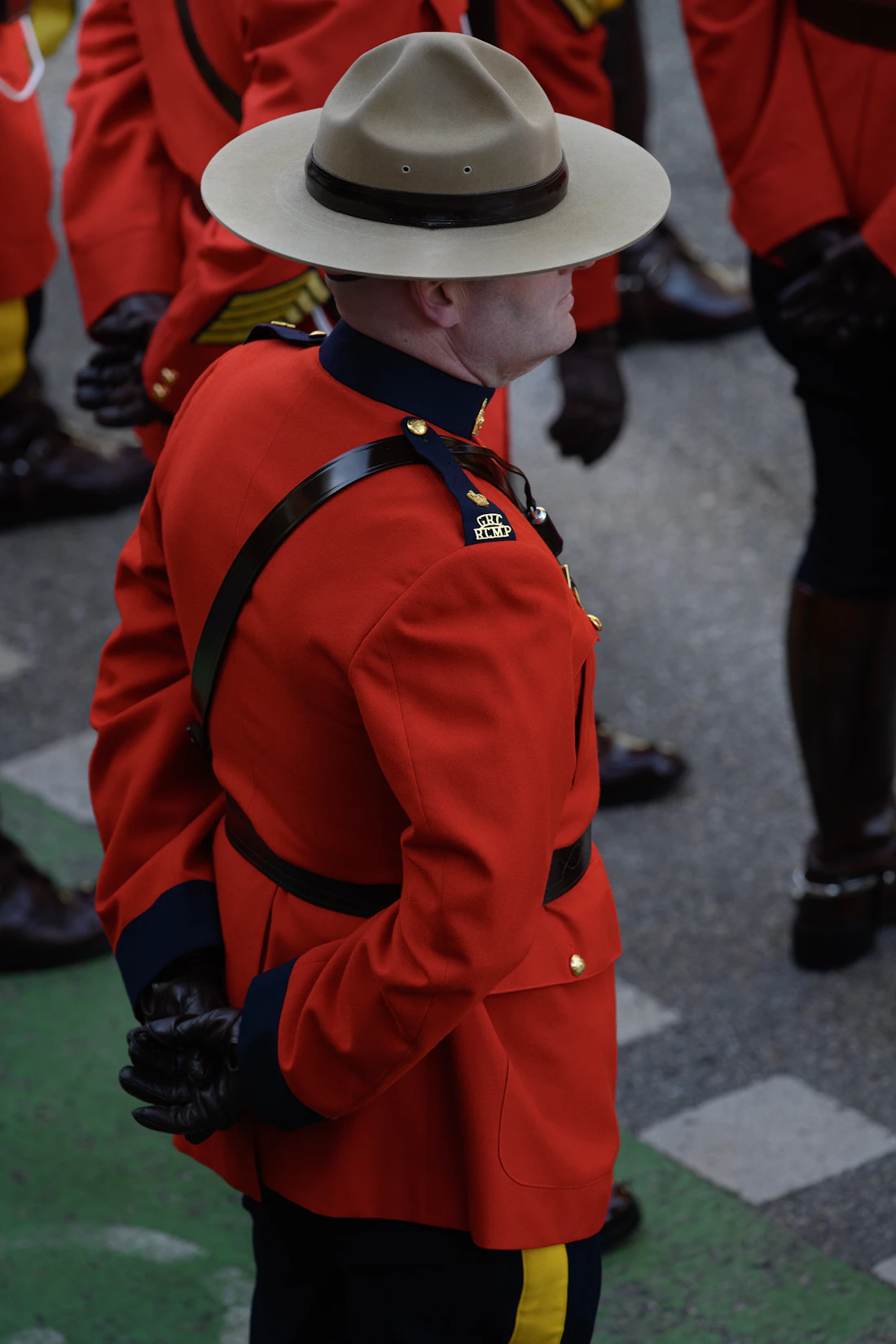 An RCMP officer in red serge