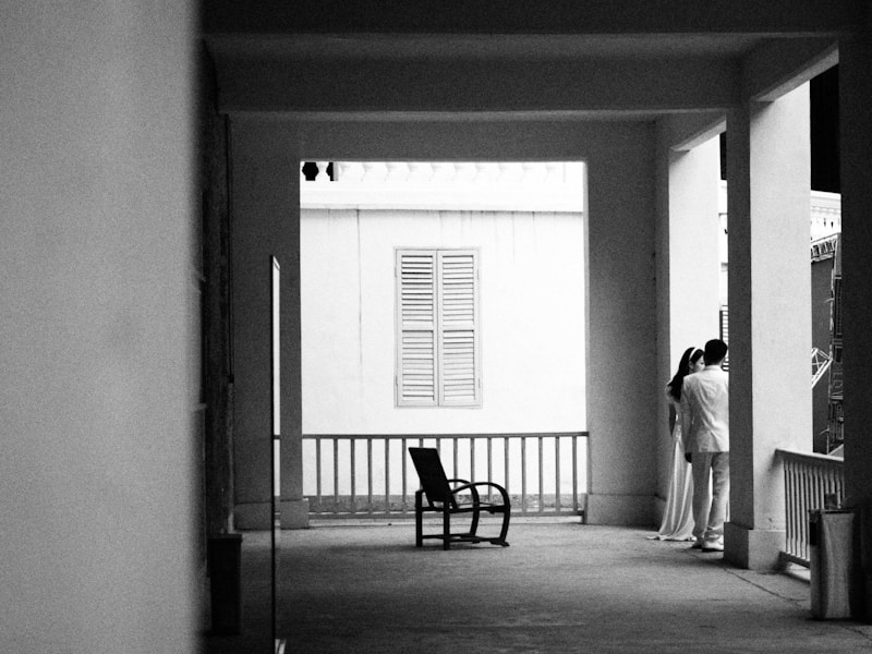 Romantic couple on exclusive balcony retreat