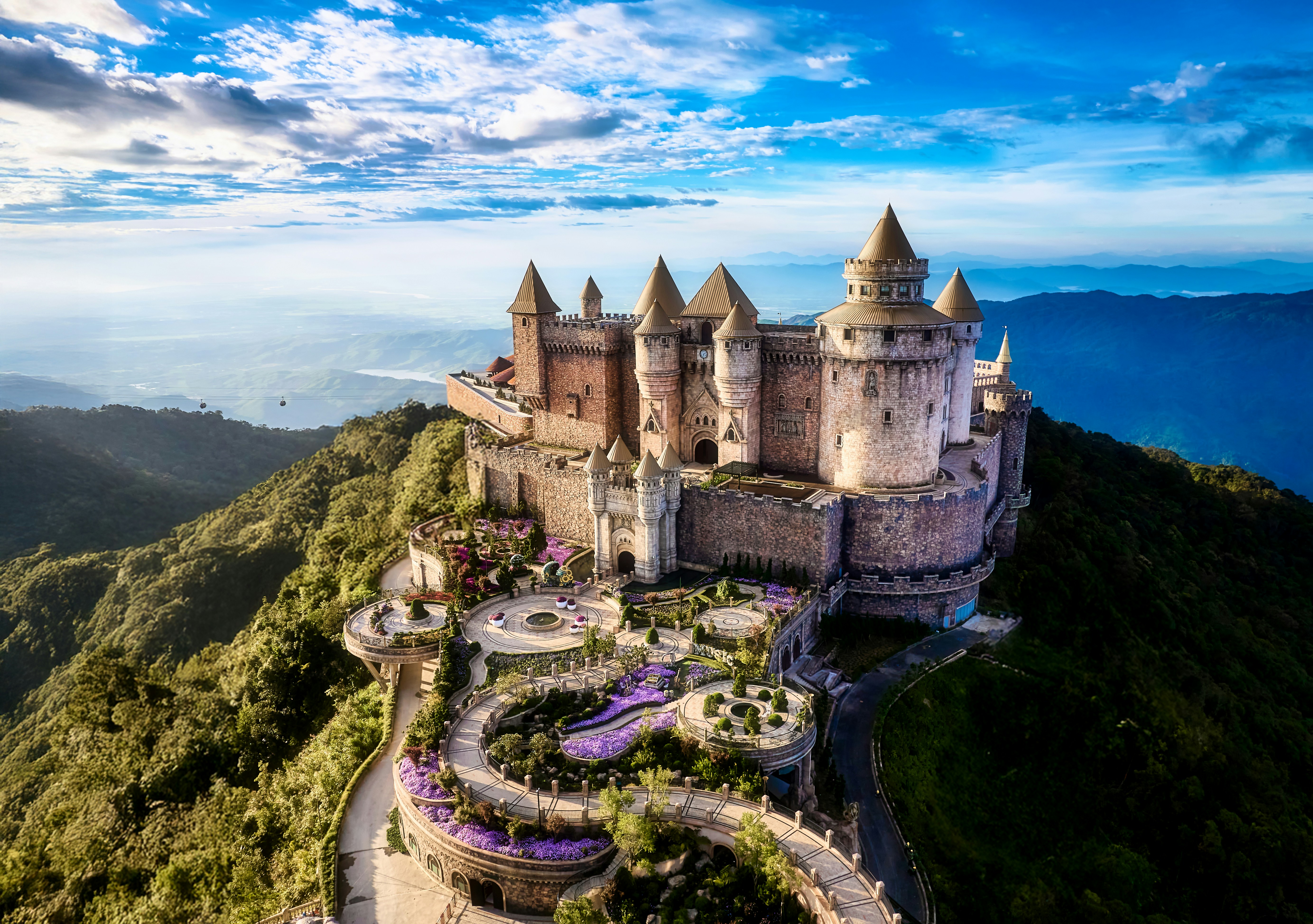 Lunar castle night view