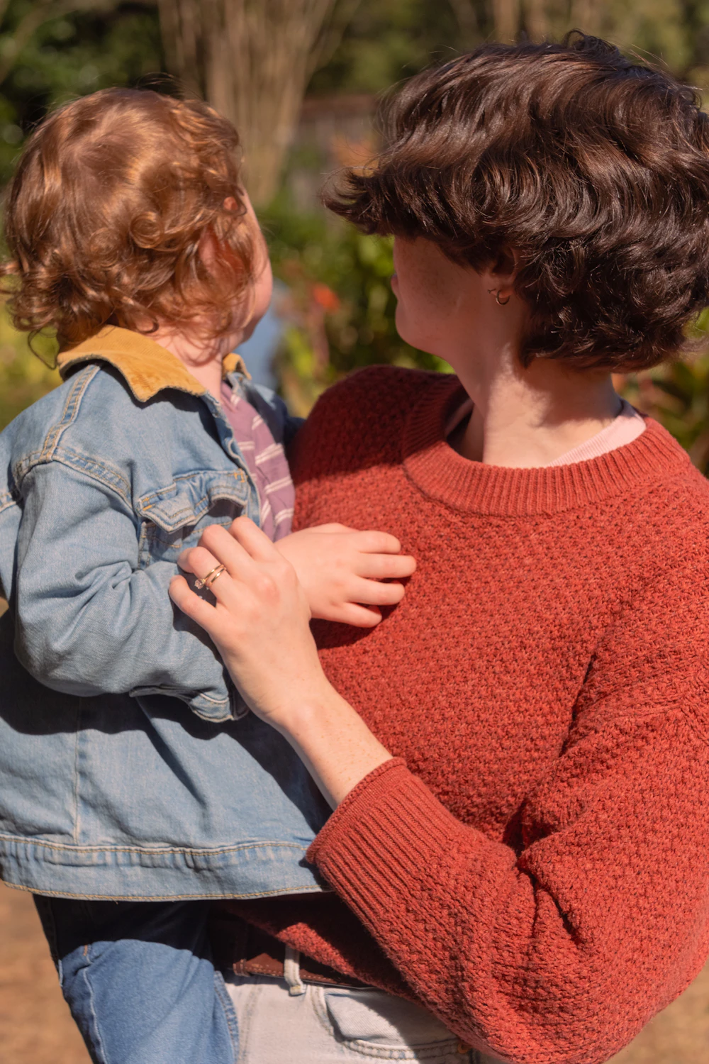 Mother holding her child
