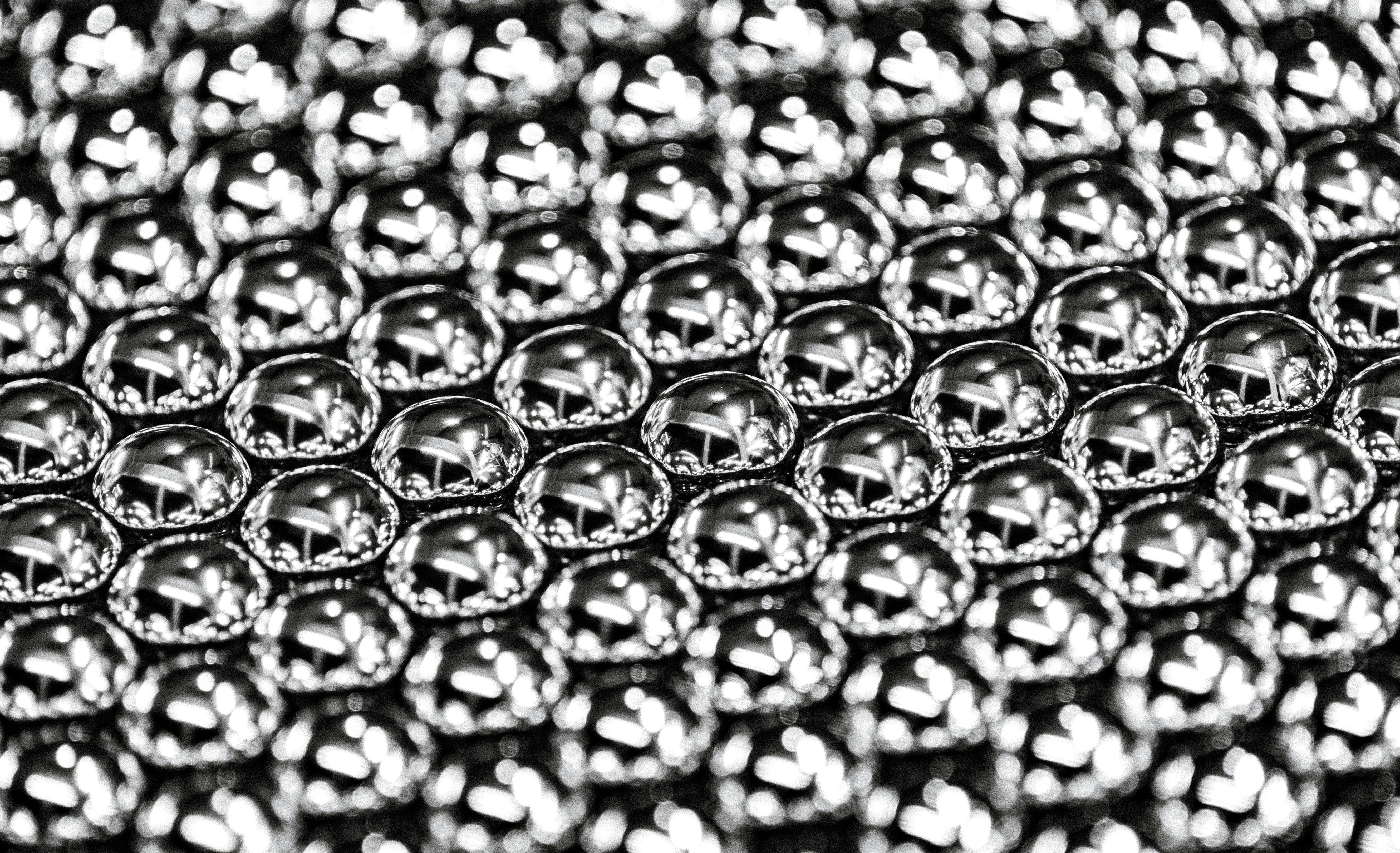 Close-up of a metallic honeycomb pattern