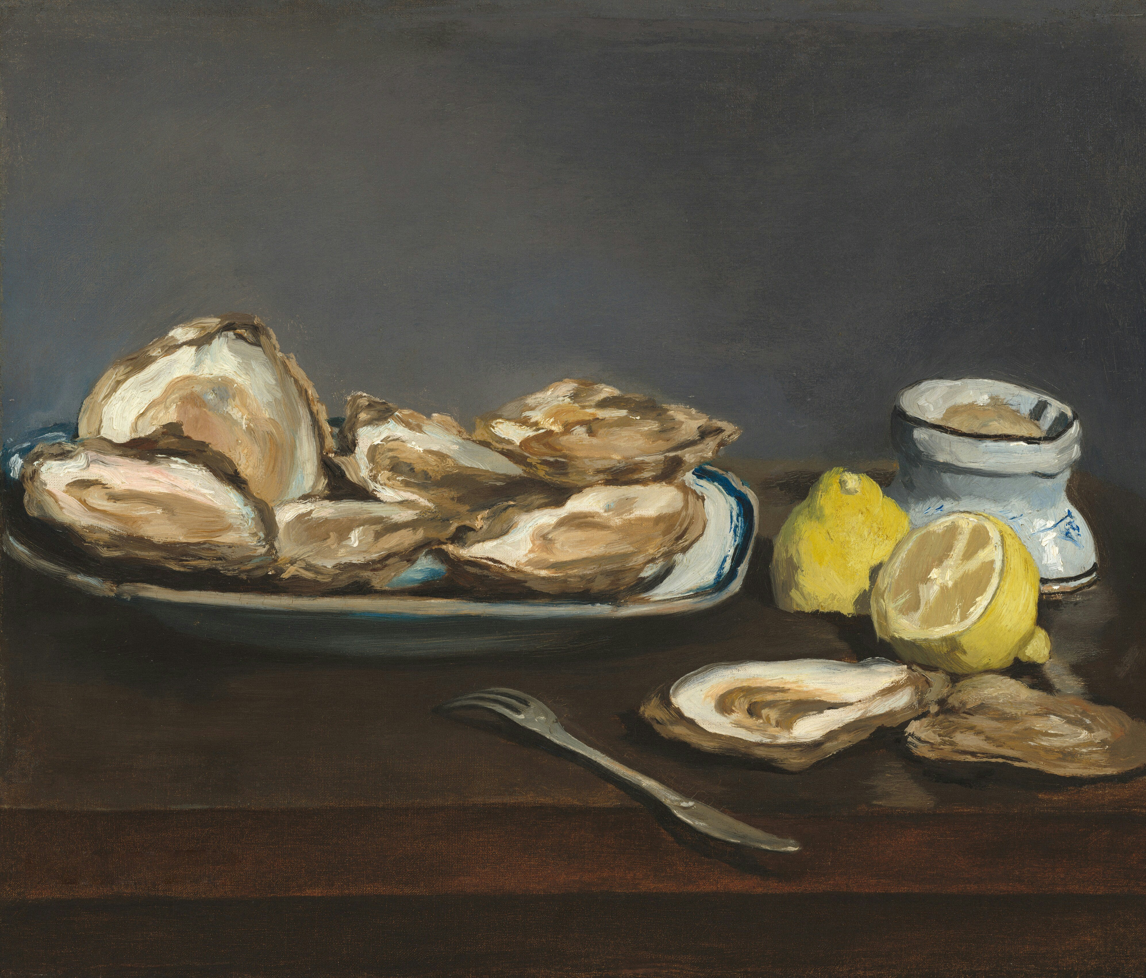 Oysters 1862 Edouard Manet Associated Names Edouard Manet Artist, French, 1832 - 1883 https://www.nga.gov/artworks/46427-oysters