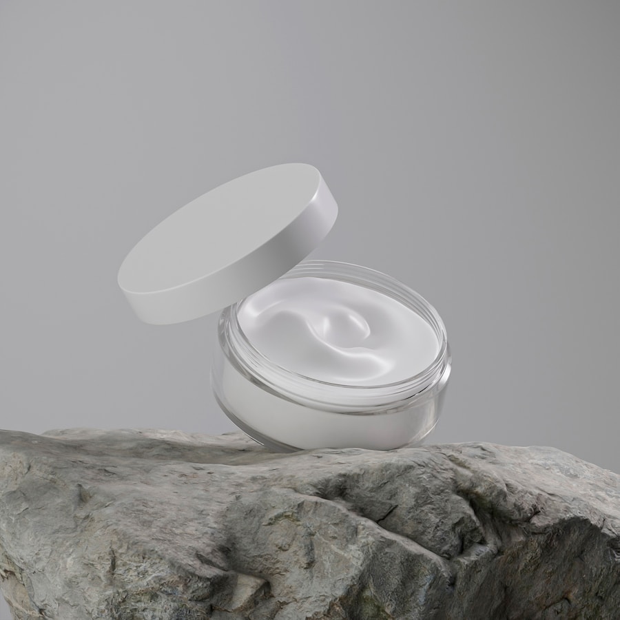 Vellum Cushion Cream — open white jar of whipped moisturizer