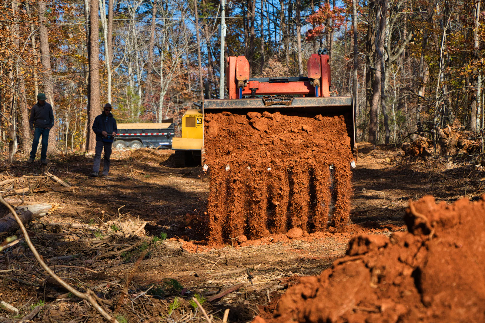 A property edge where selected mature trees were kept during clearing