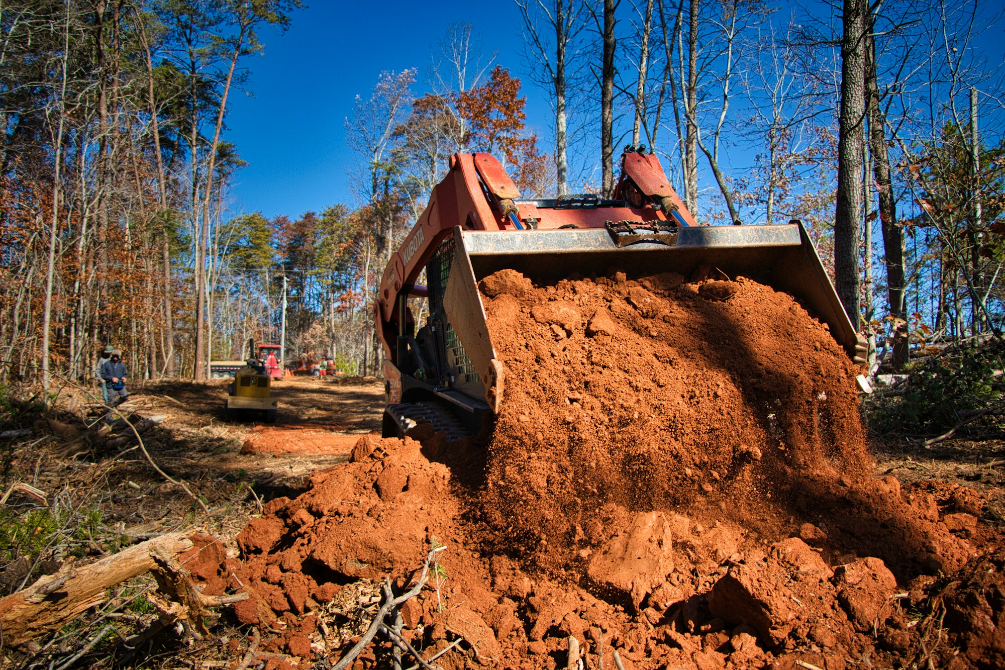 Tracked mulcher clearing dense bushland