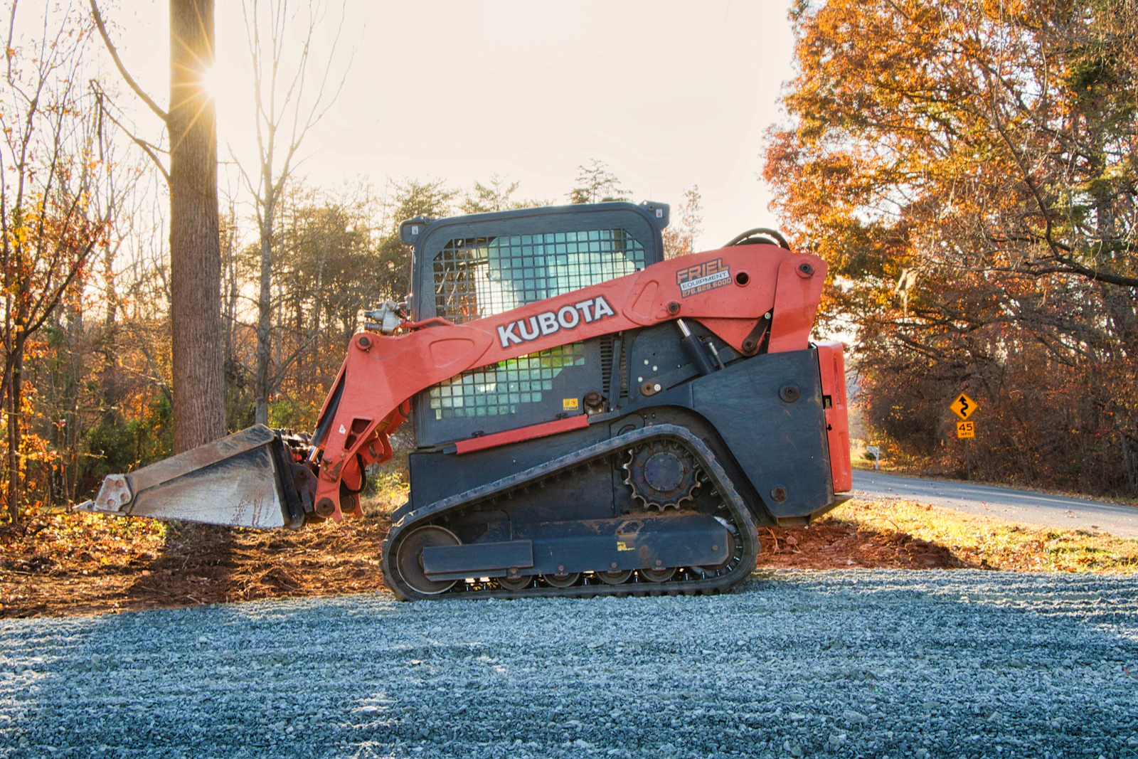 Skid-steer loader prepared for outdoor site work
